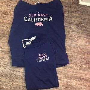 Hoodie & Capri old navy pants medium hoodie large